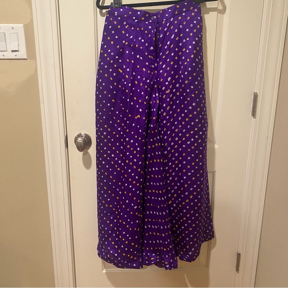 Purple and Gold bandhani plazzo pants